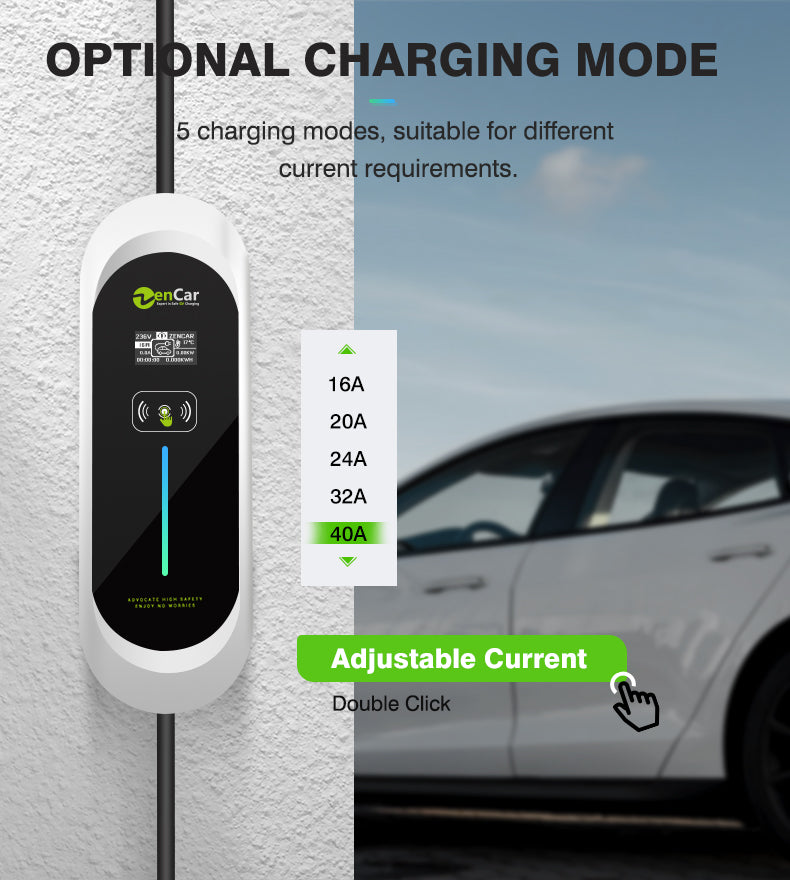 Zencar EV Charger Model E Gen4 Type2 32A เสียบชาร์จปลั๊กไฟบ้าน 220V